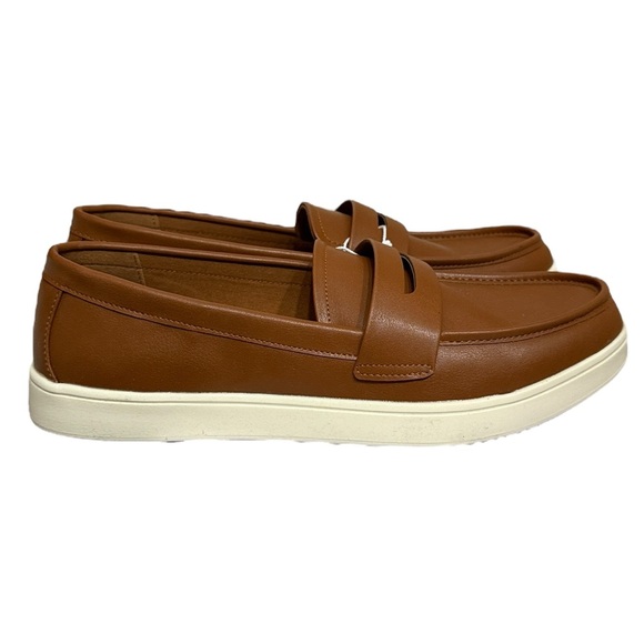 Men’s Casual Loafers Size 10 Brown Vegan Leather Slip On Avenue NEW - Picture 5 of 11